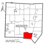 Map of Springfield Township, Mercer County, Pennsylvania Highlighted